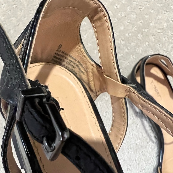 Black Express d’orsay flats with ankle strap, size 6 - Picture 6 of 7